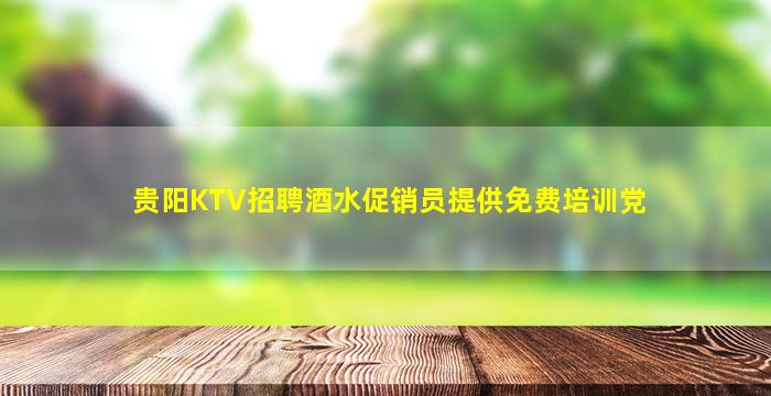 贵阳KTV招聘酒水促销员提供免费培训党